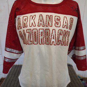 4her By Carl Banks Womens Retro Arkansas Razorbacks Shirt Mesh Jersey Womens 🐗